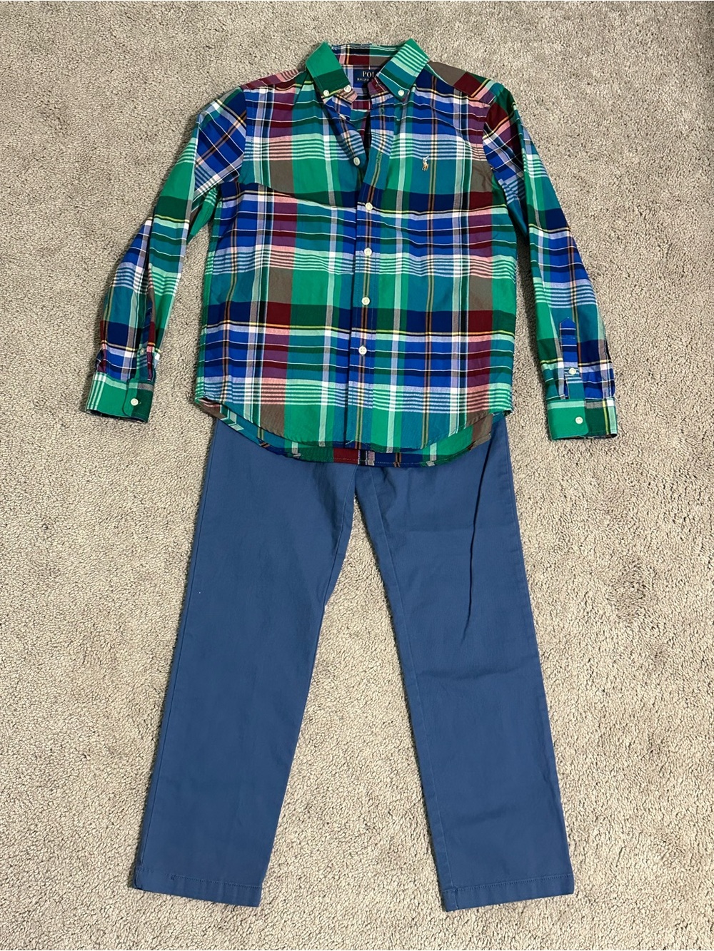 Polo Ralph Lauren Boys Plaid Button Down Shirt & Pants
